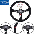 Suede Leather Deep Dish Steering Wheel for Universal Fit