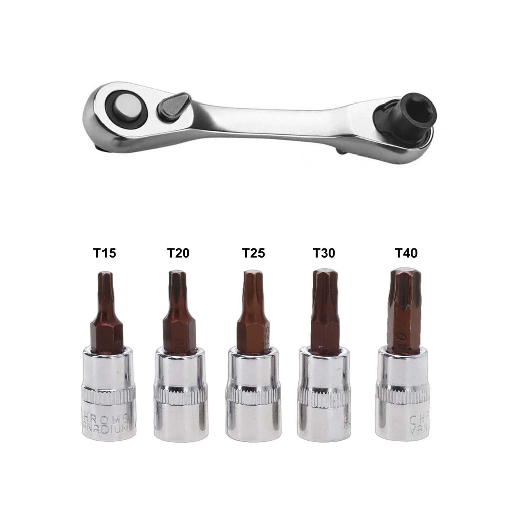 Double Ended Ratchet Wrench 1/4" with 72 Tooth Gear for Smooth Operation