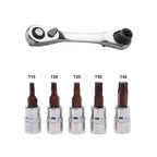 Double Ended Ratchet Wrench 1/4" with 72 Tooth Gear for Smooth Operation