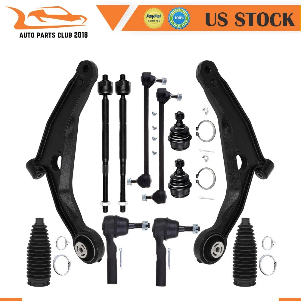 12pcs Front Lower Control Arm Ball Joint Tie Rod End for Chrysler 200 (2011–2014)