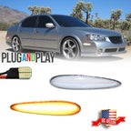 2X Clear Lens Amber LED Front Side Marker Lights for Nissan Maxima (2000–2003)