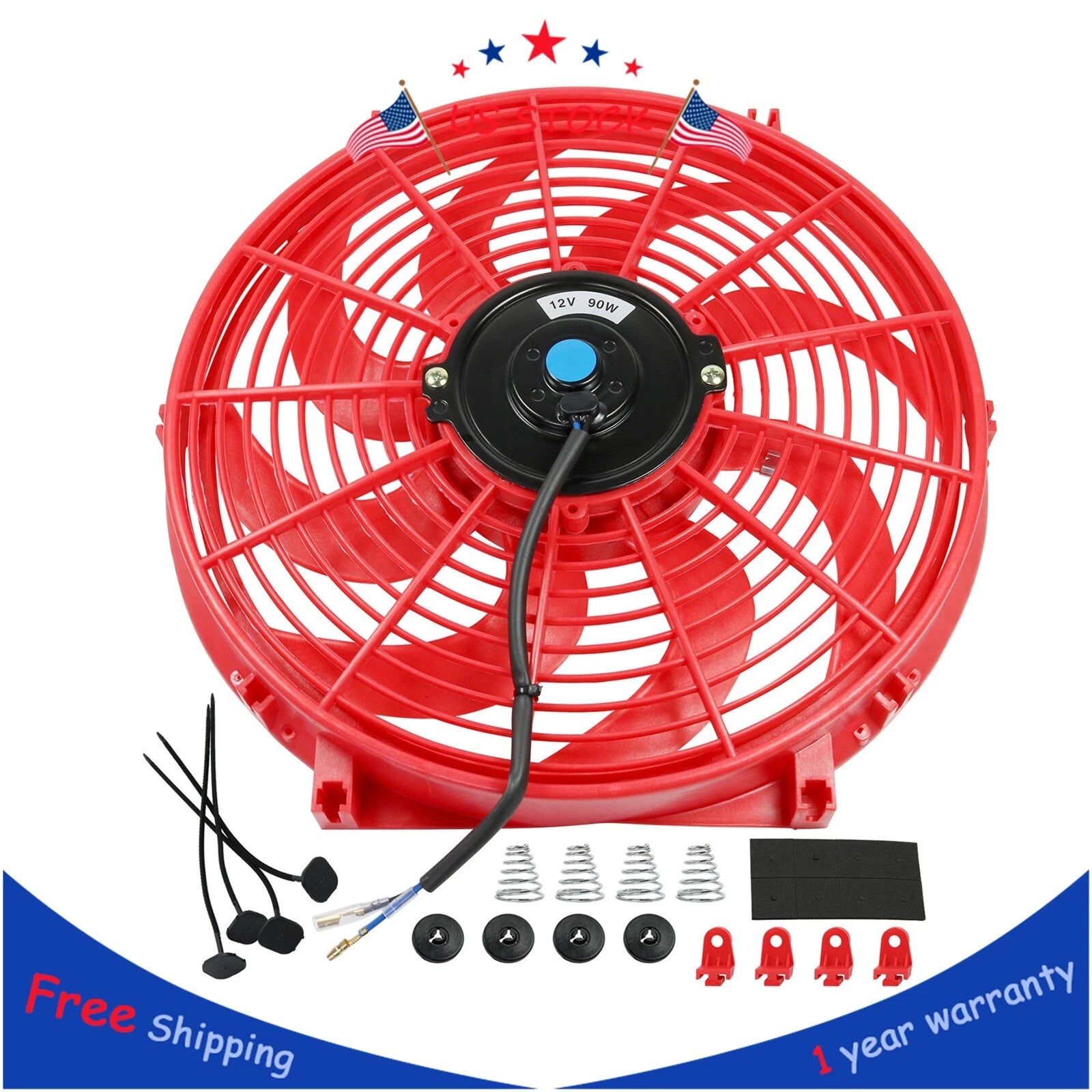 12V 14" Universal Slim Electric Radiator Cooling Fan Kit