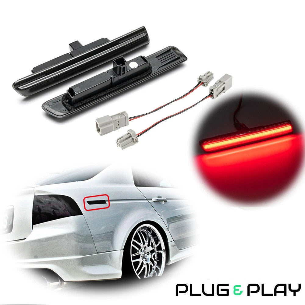 2X Smoked Red Rear Side Marker Lights for Acura TL (2007–2008)