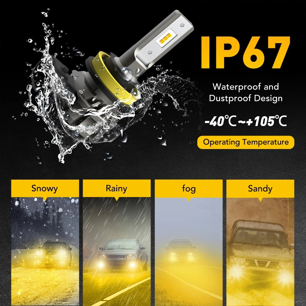 2X H11 H8 LED Bulbs for Fog Light DRL for Make Model