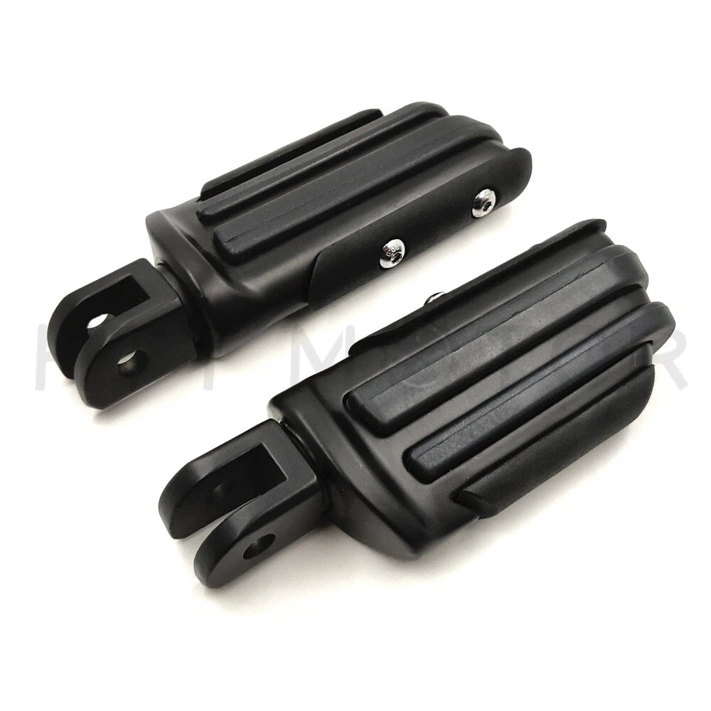 Set of 2 Black Rubber Pilot Footpegs for Harley FXBB FXBR FXBRS FXLR (2018–Present)