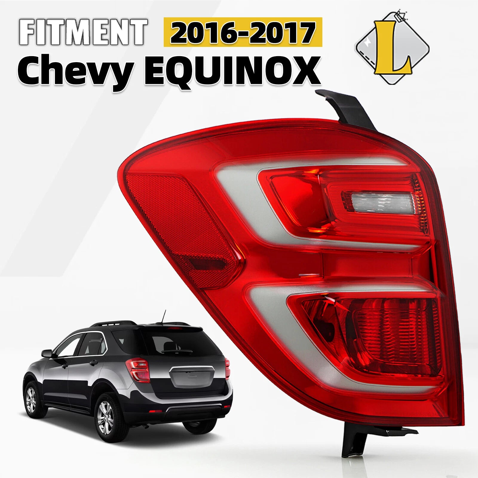 Halogen Tail Light Brake Lamp for Chevy Equinox (2016–2017) LH W/Bulb