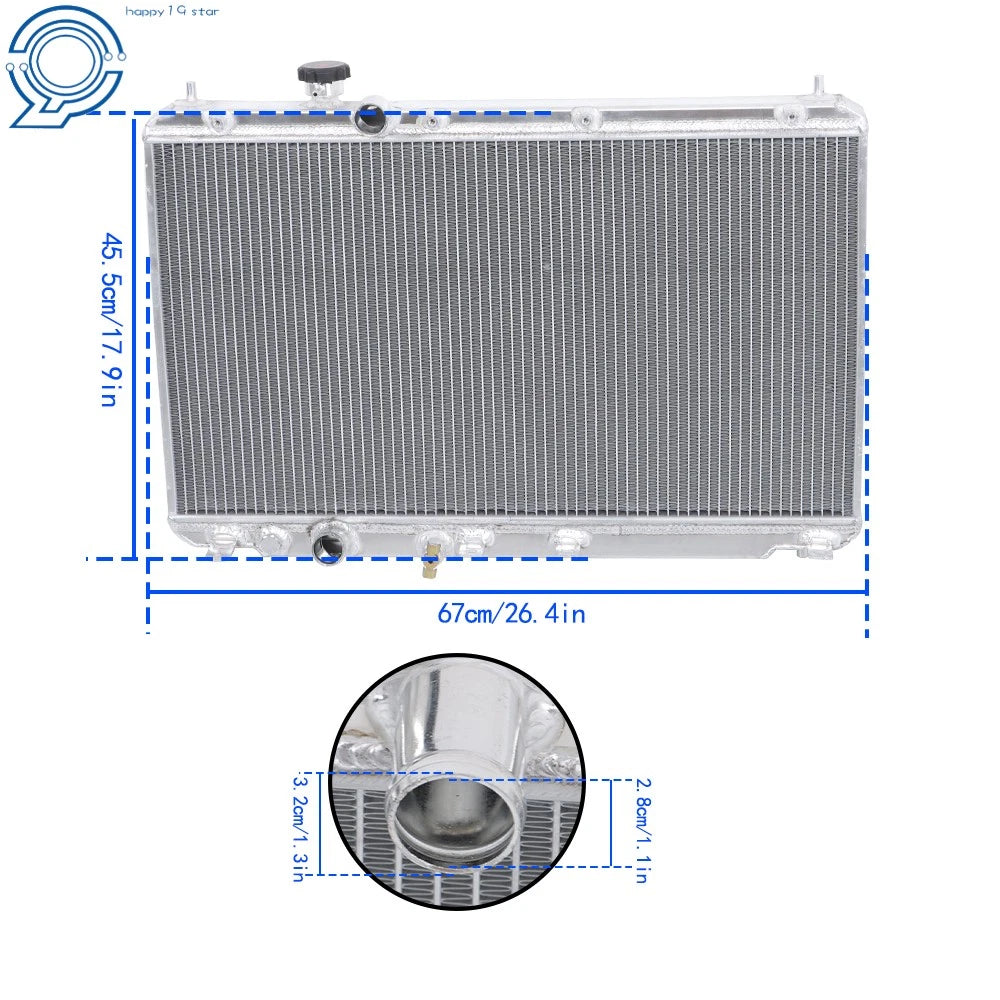 3 Rows Aluminum Radiator for Honda Civic 1.8L 2.4L (2012-2015)