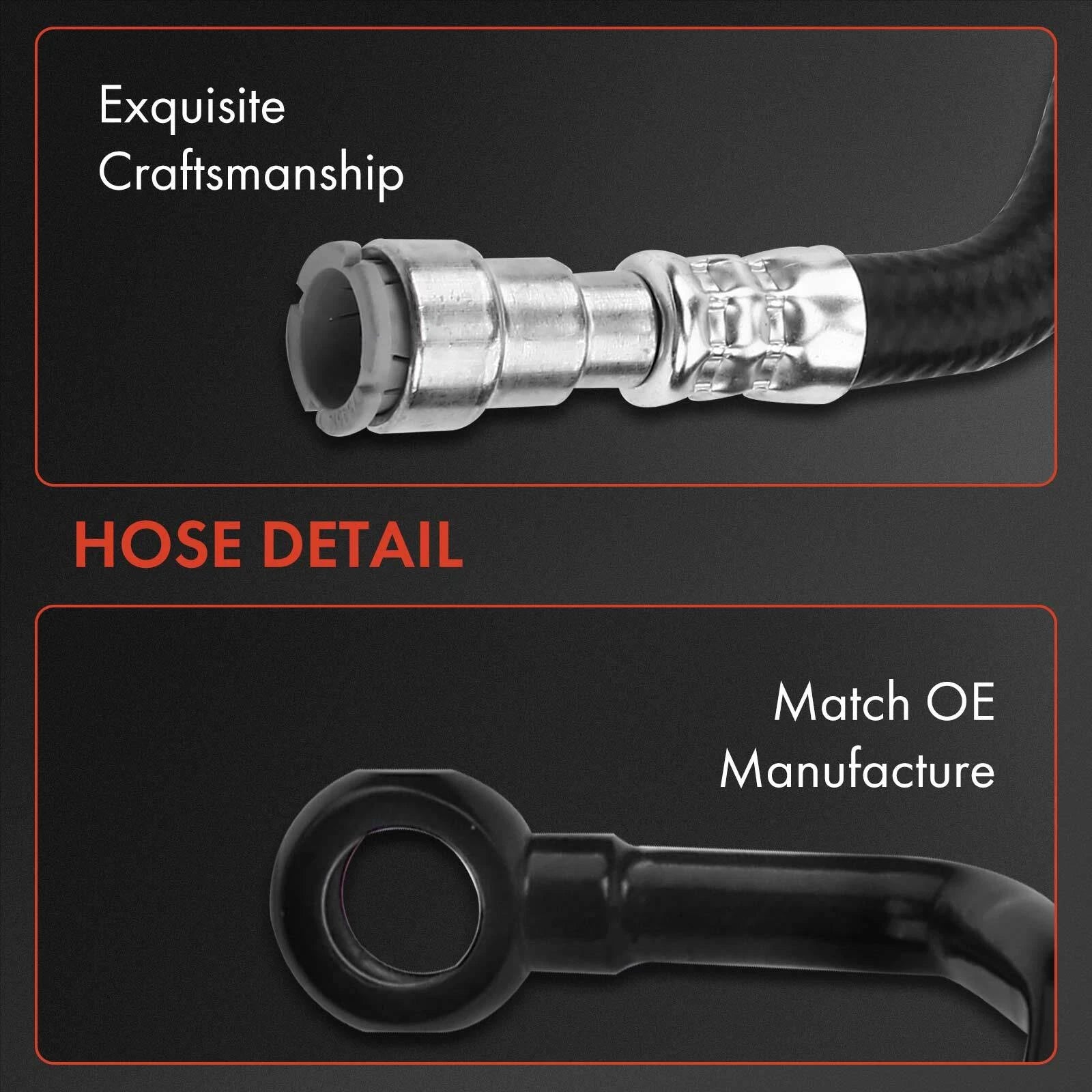 Set of 4 Power Steering Pressure & Return Hose for BMW 128i (2008–2013)