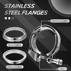 2X 2.5" V-Band Clamp Stainless Steel Flange for Exhaust Pipe (Universal)