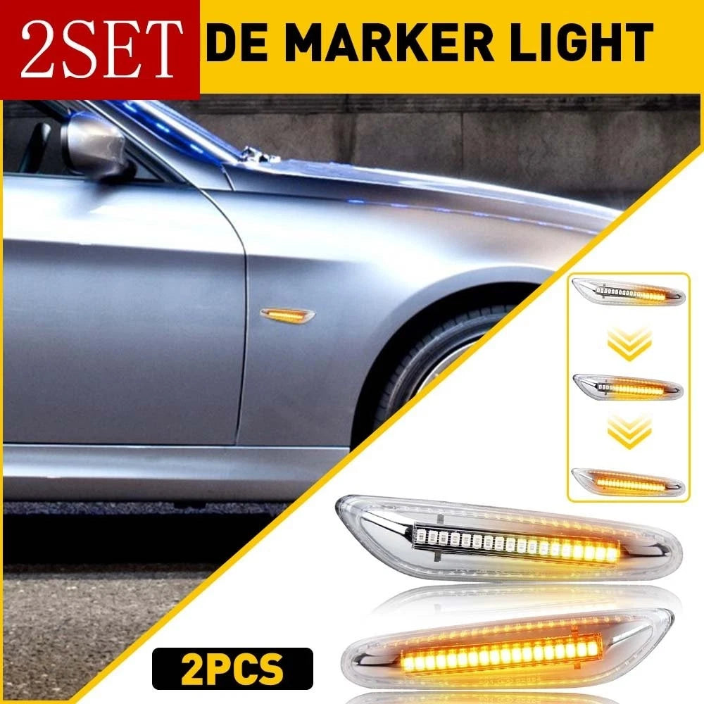Set of 2 LED Front Fender Side Marker Lights for BMW X1 X3 E90 E91 E92 E93