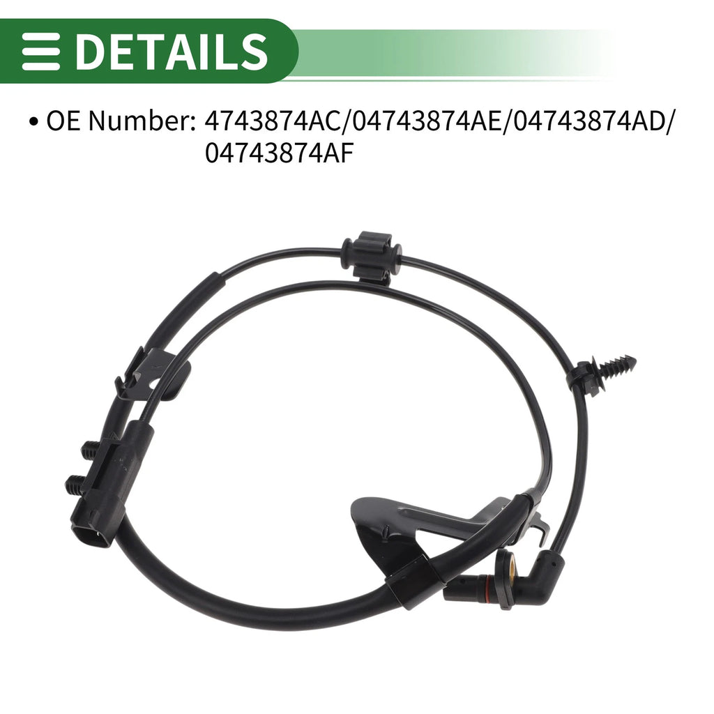 ABS Wheel Speed Sensor No. 4743874AC for Dodge Journey (2009–2020) Rear Right