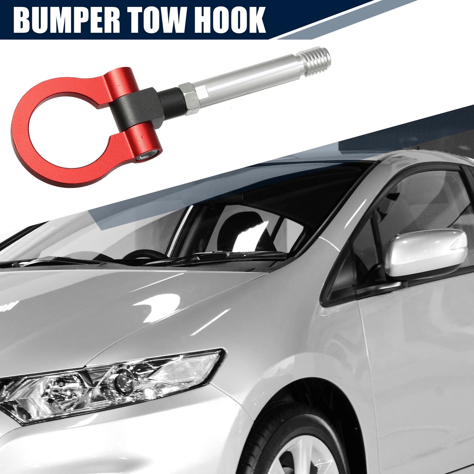 Red Round Front Rear Bumper Trailer Ring Eye Towing for Honda Fit (2010–2014)