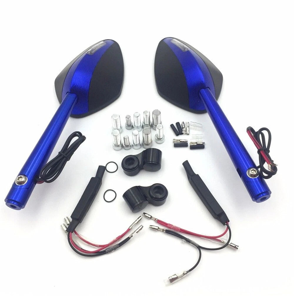 CNC 8mm/10mm Motorcycle Rearview Side Mirrors for Street Sports Bike Chopper