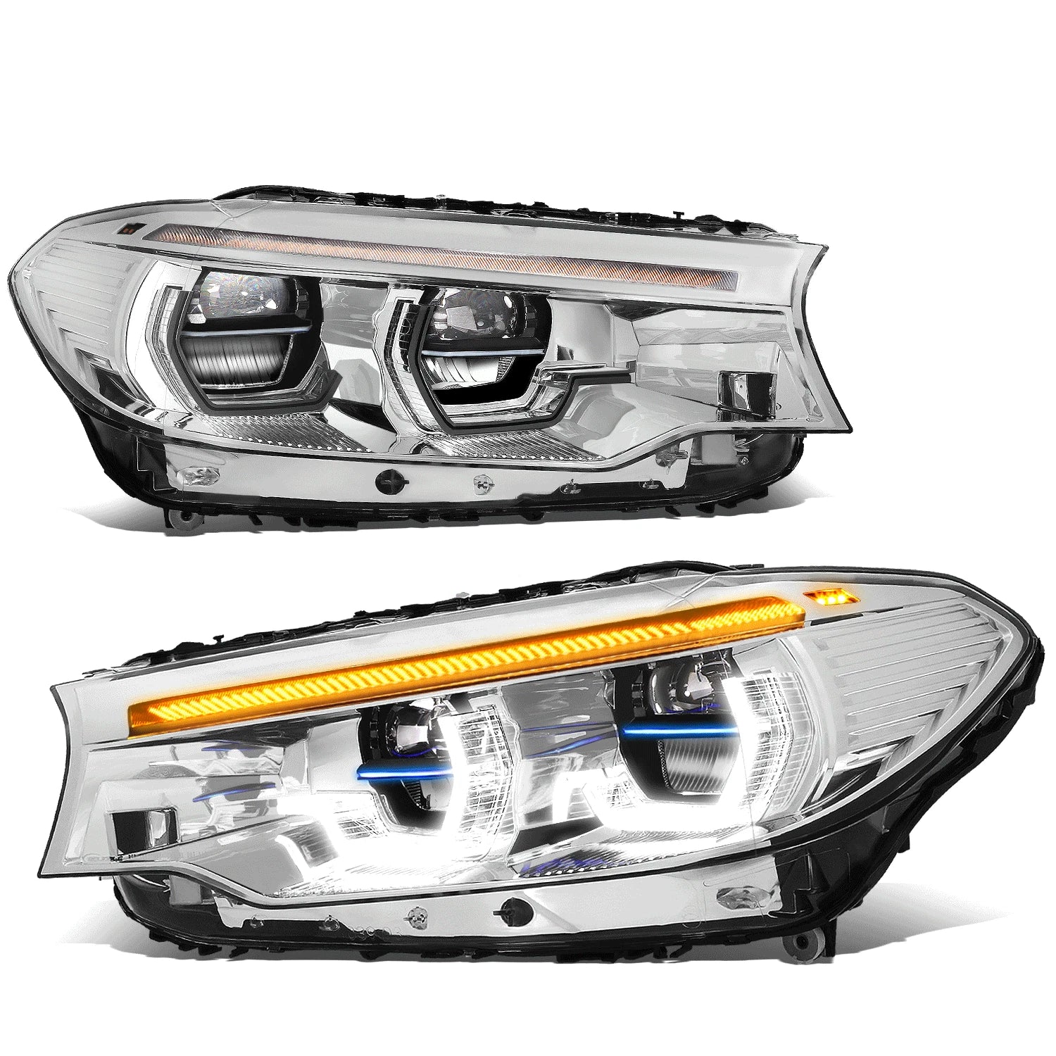 U-Halo LED DRL Projector Headlights for BMW 530i 540i G30 (2017–2020)