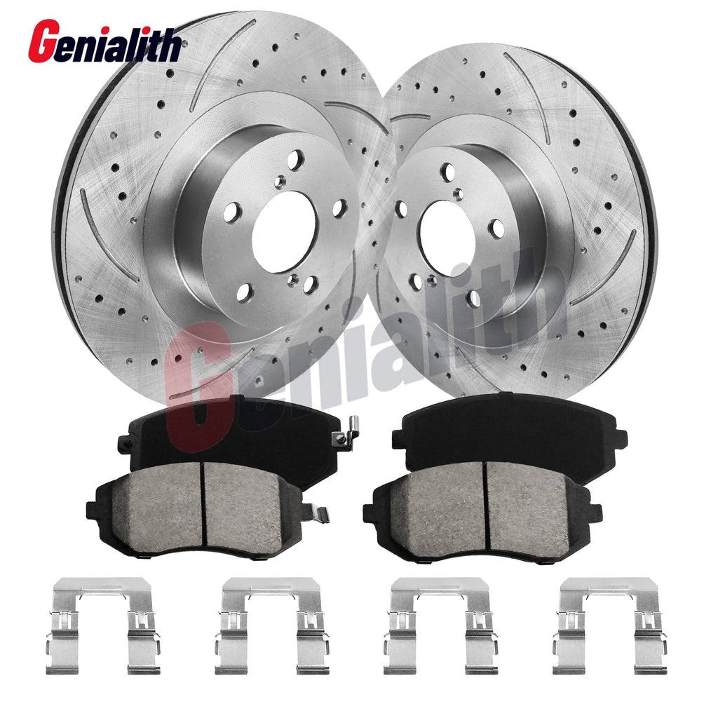 Front Slotted Disc Rotors Brake Pads Kit for Subaru Forester Baja (2003–2008)
