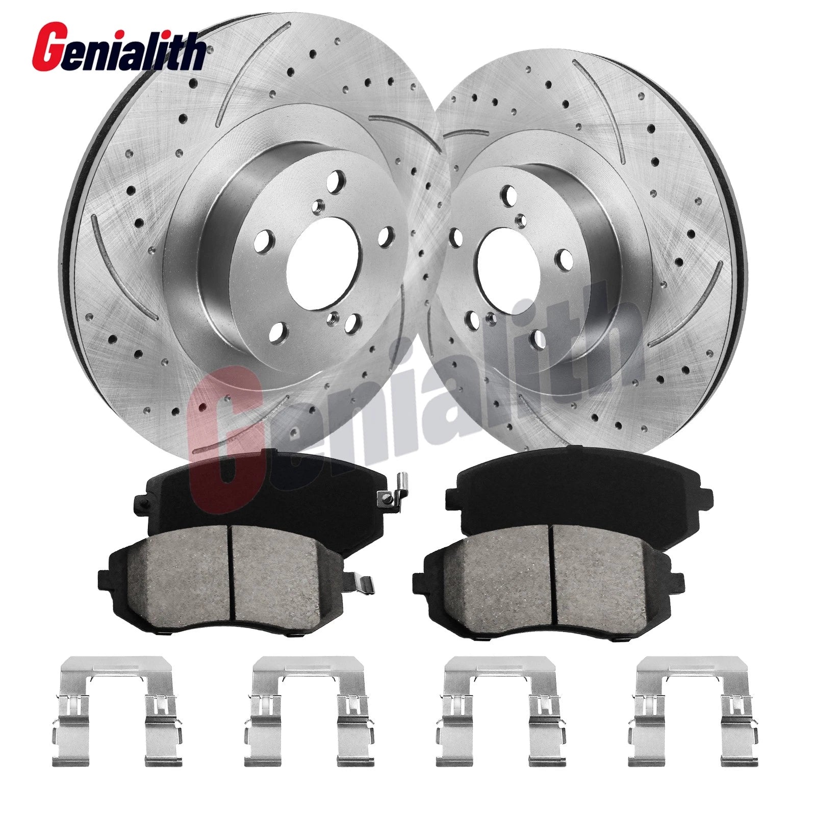 Front Slotted Disc Rotors Brake Pads Kit for Subaru Forester Baja (2003–2008)