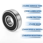 Deep Groove Ball Bearing 6304VV for Scooter Skateboard (20x52x15mm)