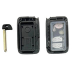 Smart Ignition Key Housing 2 Buttons Silver for Toyota RAV4 Highlander Corolla (2001-2023)
