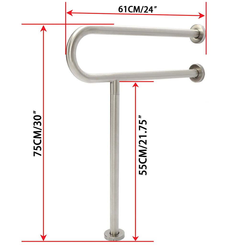 24" Stainless Steel Grab Bars for Toilet (Universal Fit)