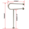 24" Stainless Steel Grab Bars for Toilet (Universal Fit)