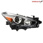 Right Side Headlight for Mazda 3 (2017–2018) Halogen Clear Lens Black Housing