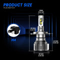 2X NOVSIGHT 9003 H4 LED Headlight Bulbs Kit 100W 20000LM (High Low Beam)