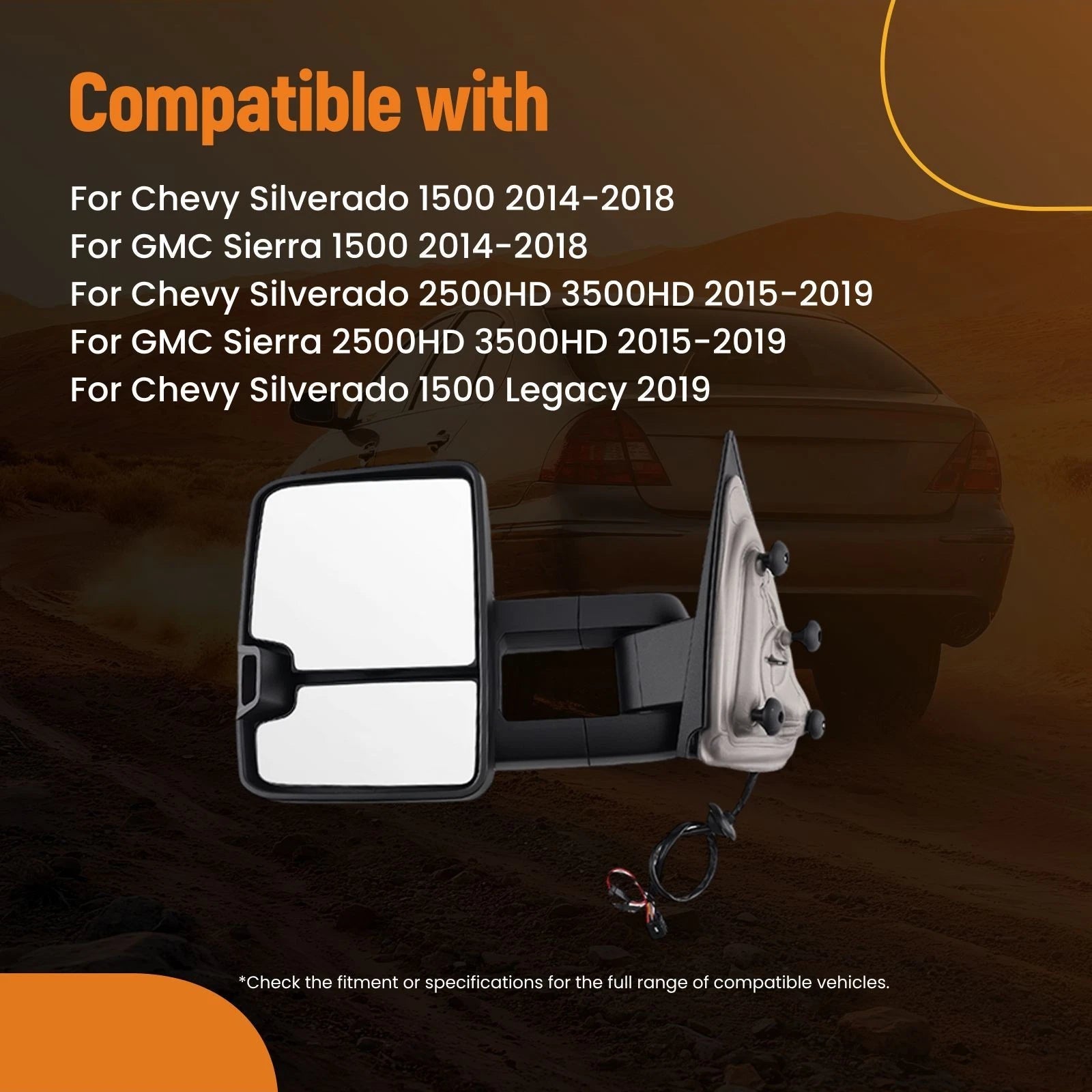 Power Adjustable Side Mirror for Chevy Silverado 1500 Legacy (2019)