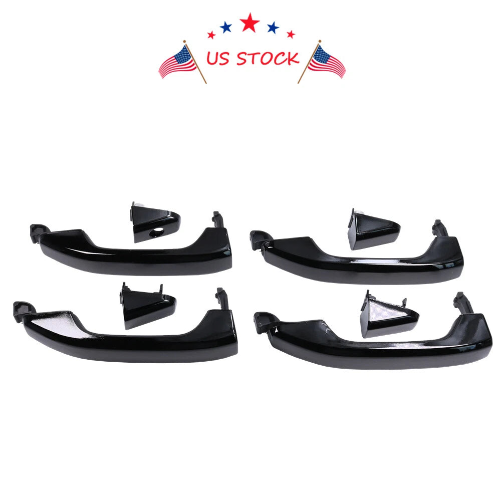 Set of 4 Door Handles for Silverado Sierra (2014–2018) Gloss Black Painted