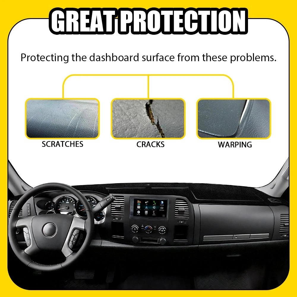 Dash Cover Pad for Chevy Silverado Sierra (2007–2013) Black