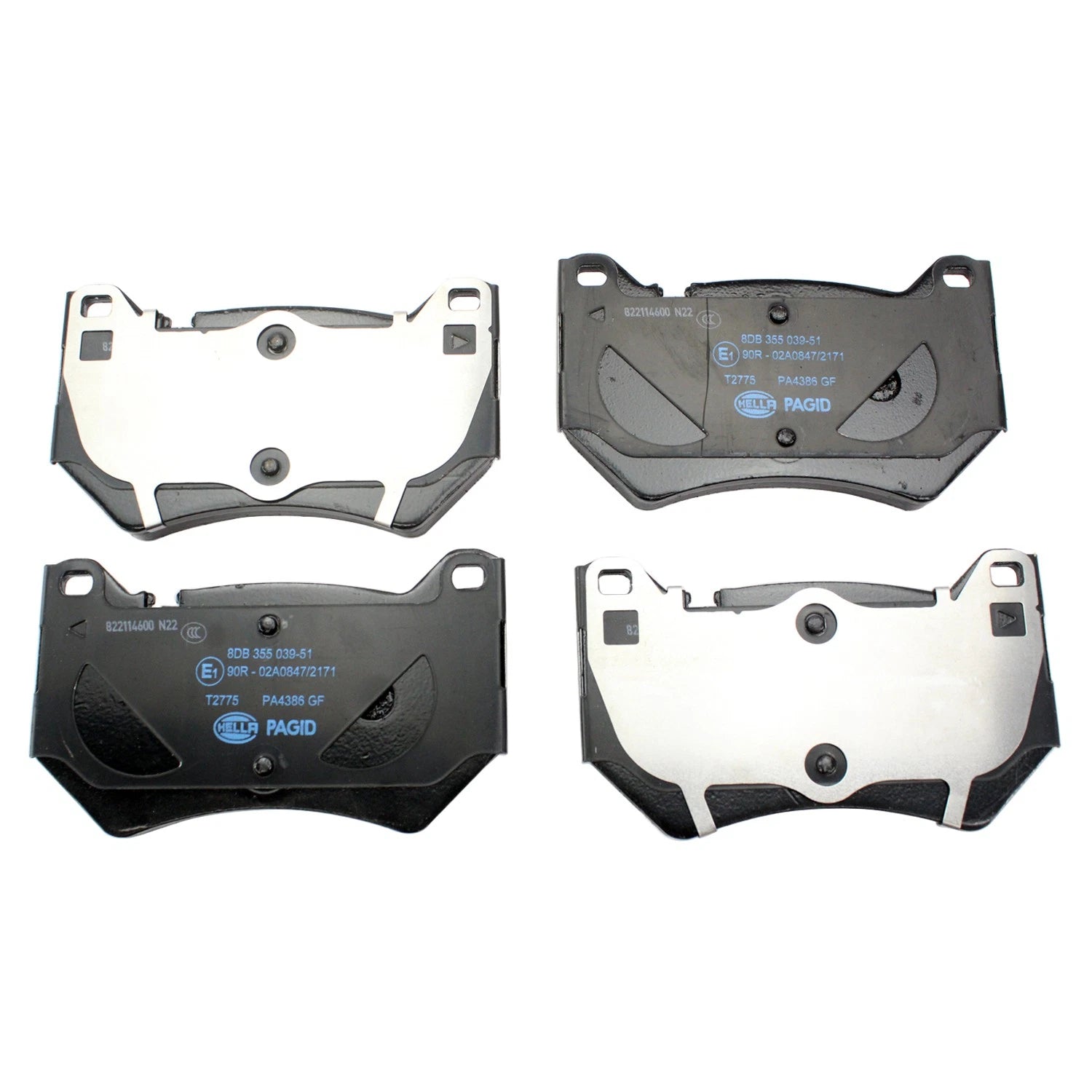 Set of 4 Front Disc Brake Pads for Audi Q5, Q5 Sportback (2018–2023) - Hella Pagid 355039511