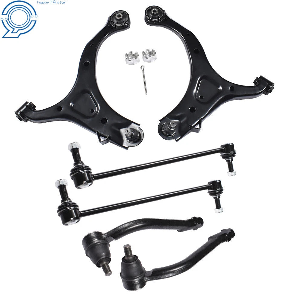 Set of 6 Control Arm and Sway Bar Link Boots for Hyundai Santa Fe (2007–2012)