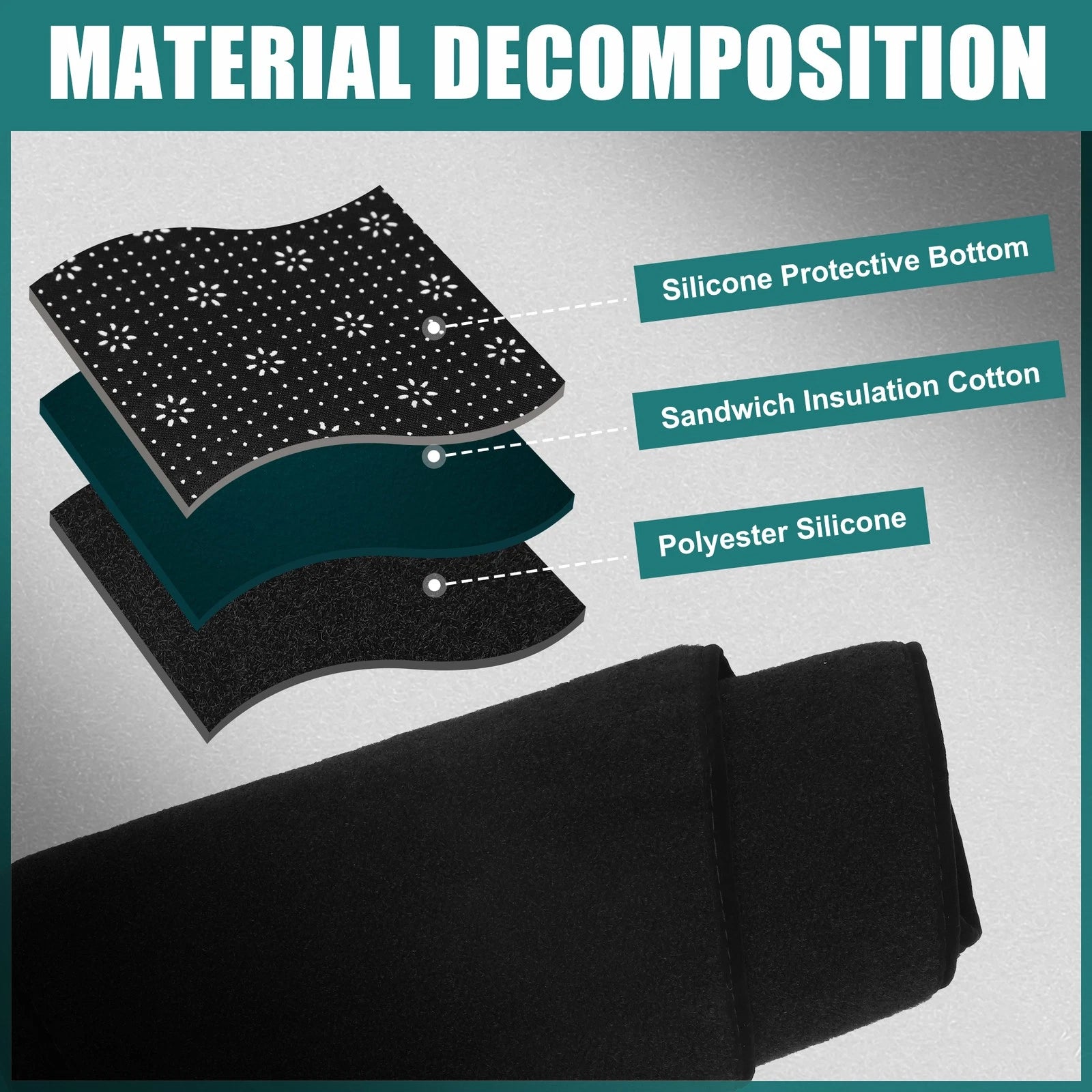 Dashboard Cover for Toyota Crown (2012–2018) Black Polyester Non-slip