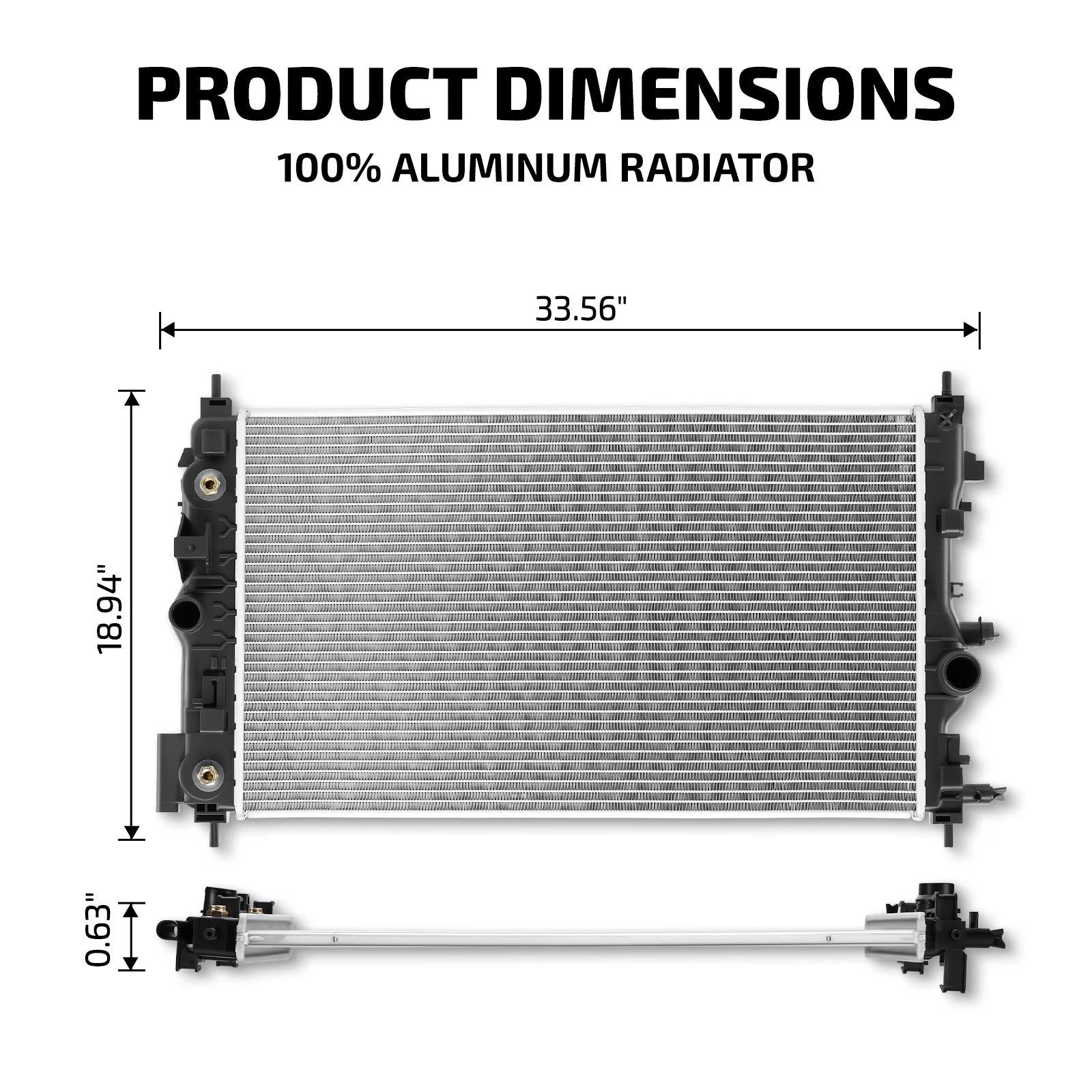 Radiator for Chevy Cruze 1.4L 1.8L (2010–2016) Aluminum