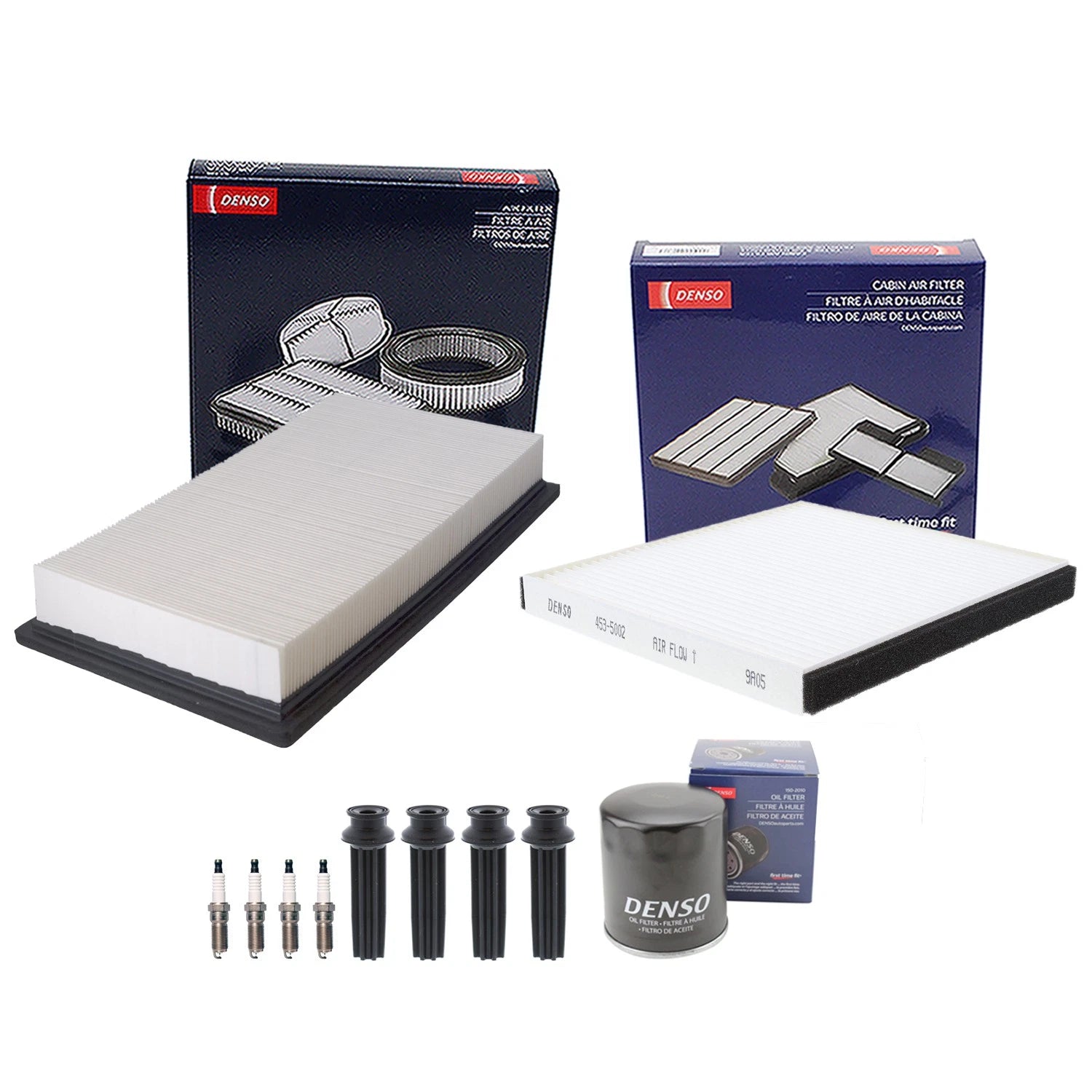 Denso Tune Up Kit 4 Spark Plugs & Boots for Ford Edge 2.0L L4 Turbo (2015–2020)