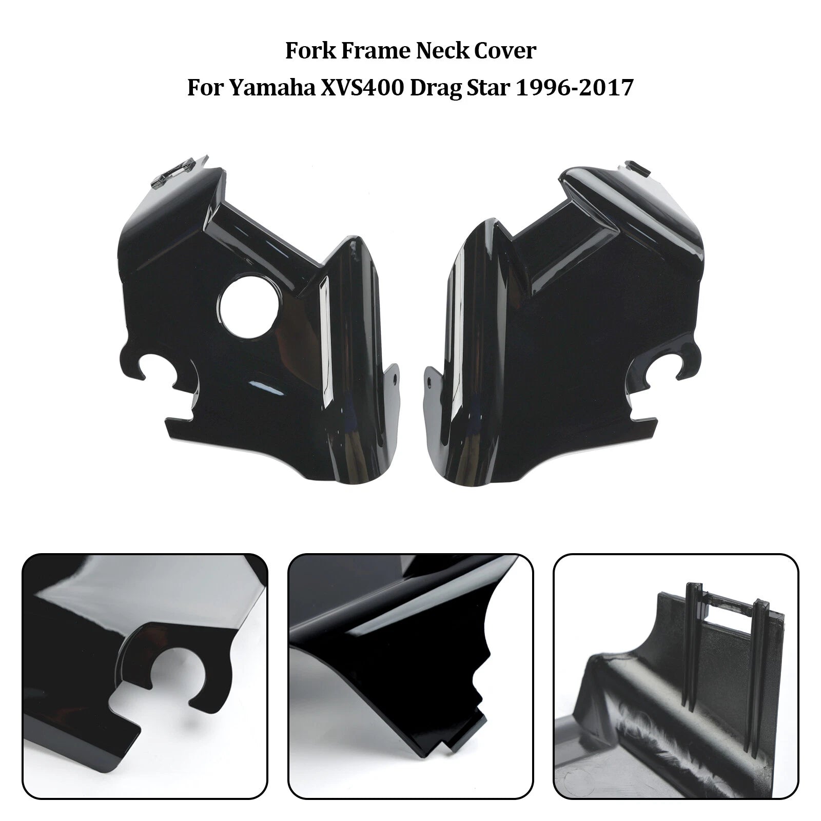 Fork Frame Neck Cover for Yamaha XVS400 XVS650 (1997–2003) Black