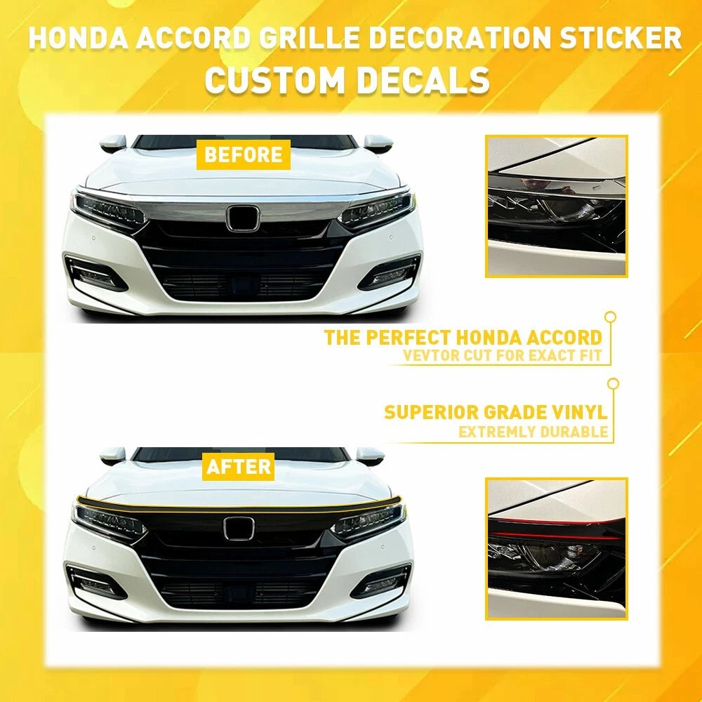 Chrome Blackout Overlay for Honda Accord (2018–2020) Front Grill Trim