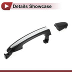 Car Door Handle Grip for Hyundai Front Right Black Silver Tone (2015-2020)