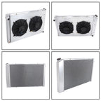 Set of 4 Row Aluminum Radiator with Shroud Fan for Chevrolet GMC (1981–1991)