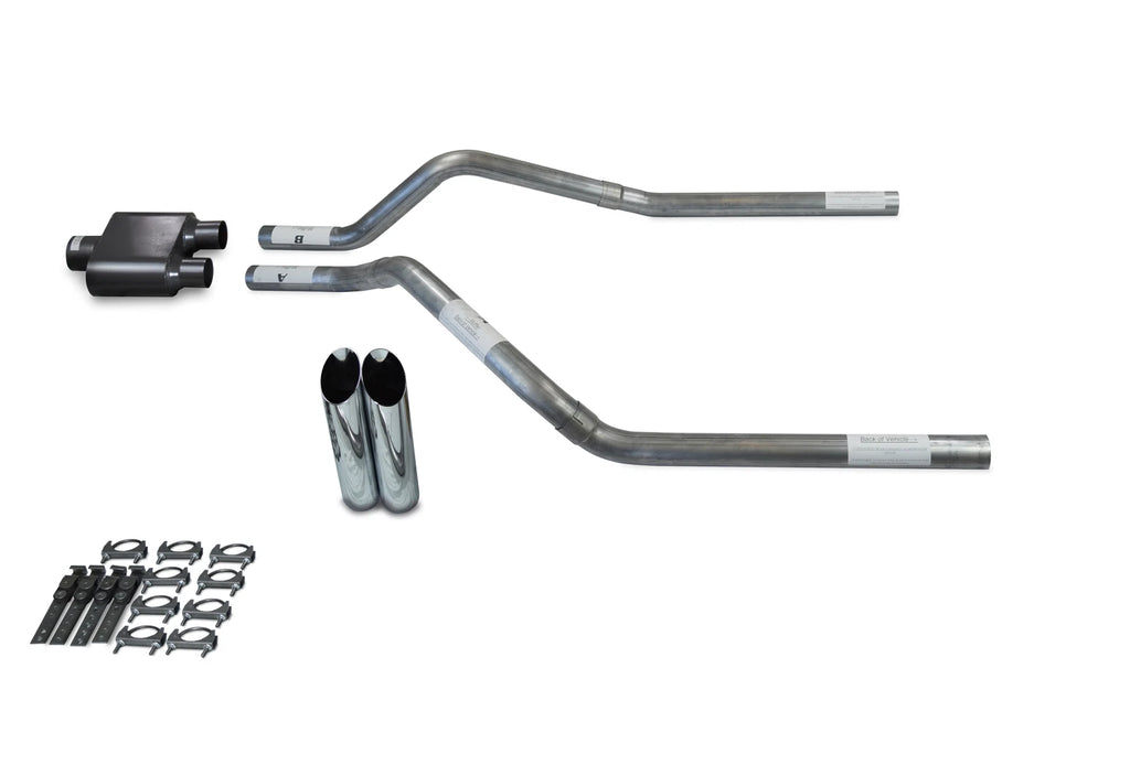 Dual Exhaust Kit for Chevy Blazer (1995–1999) 2.5" 1 Chamber Muffler Slash Tips