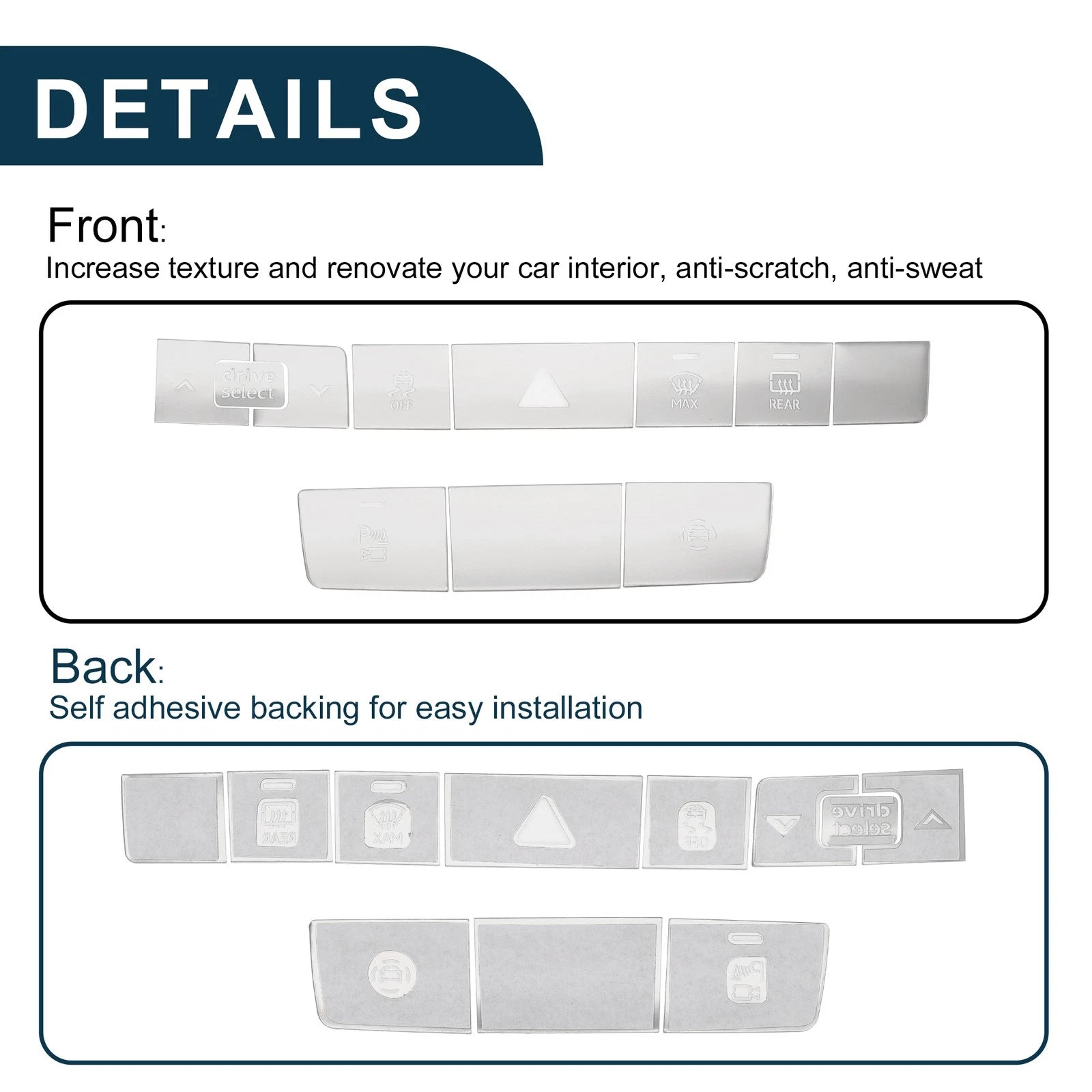 Central Control Buttons Cover Alarm Switch Sticker for Audi A6 A7 (2012–2018)