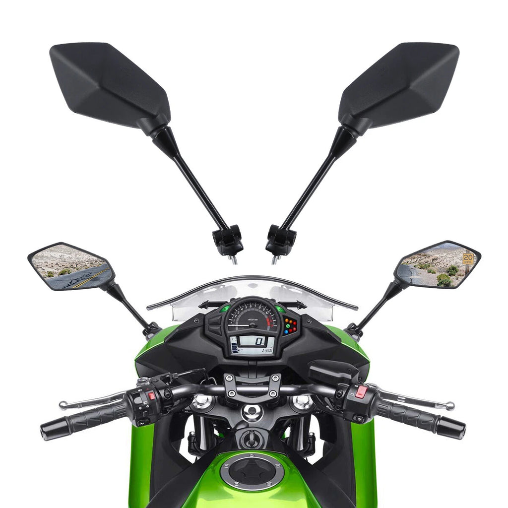 Pair Side Rear View Mirrors for Kawasaki Ninja 650R ER6F (2009–2016) Black