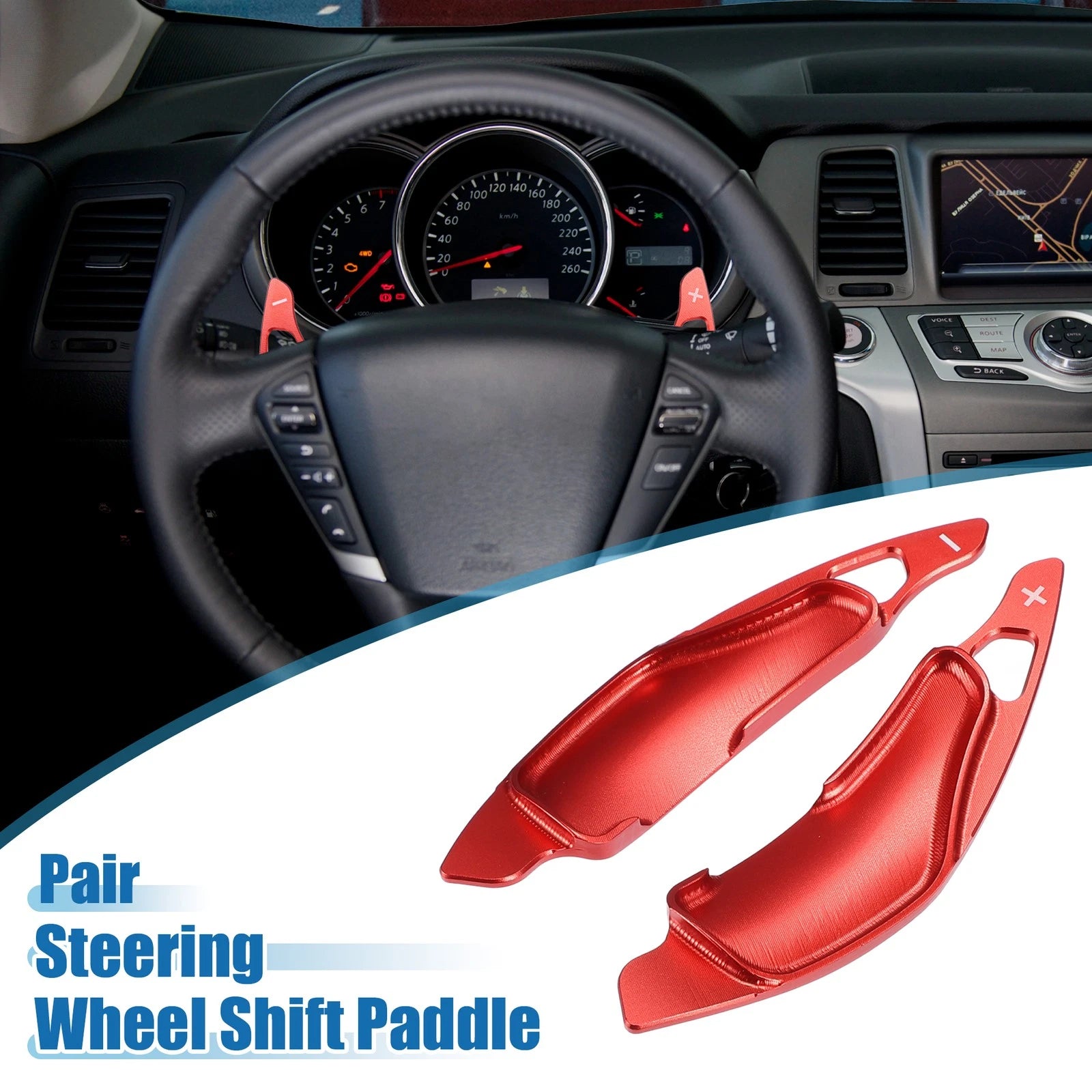 Set of 2 Steering Wheel Shift Paddles for Lexus IS Series (2006–2012) Red