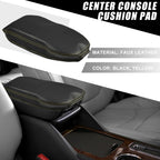 Center Console Armrest Cover for Toyota RAV4 (2019–2023) Black Yellow Stitches