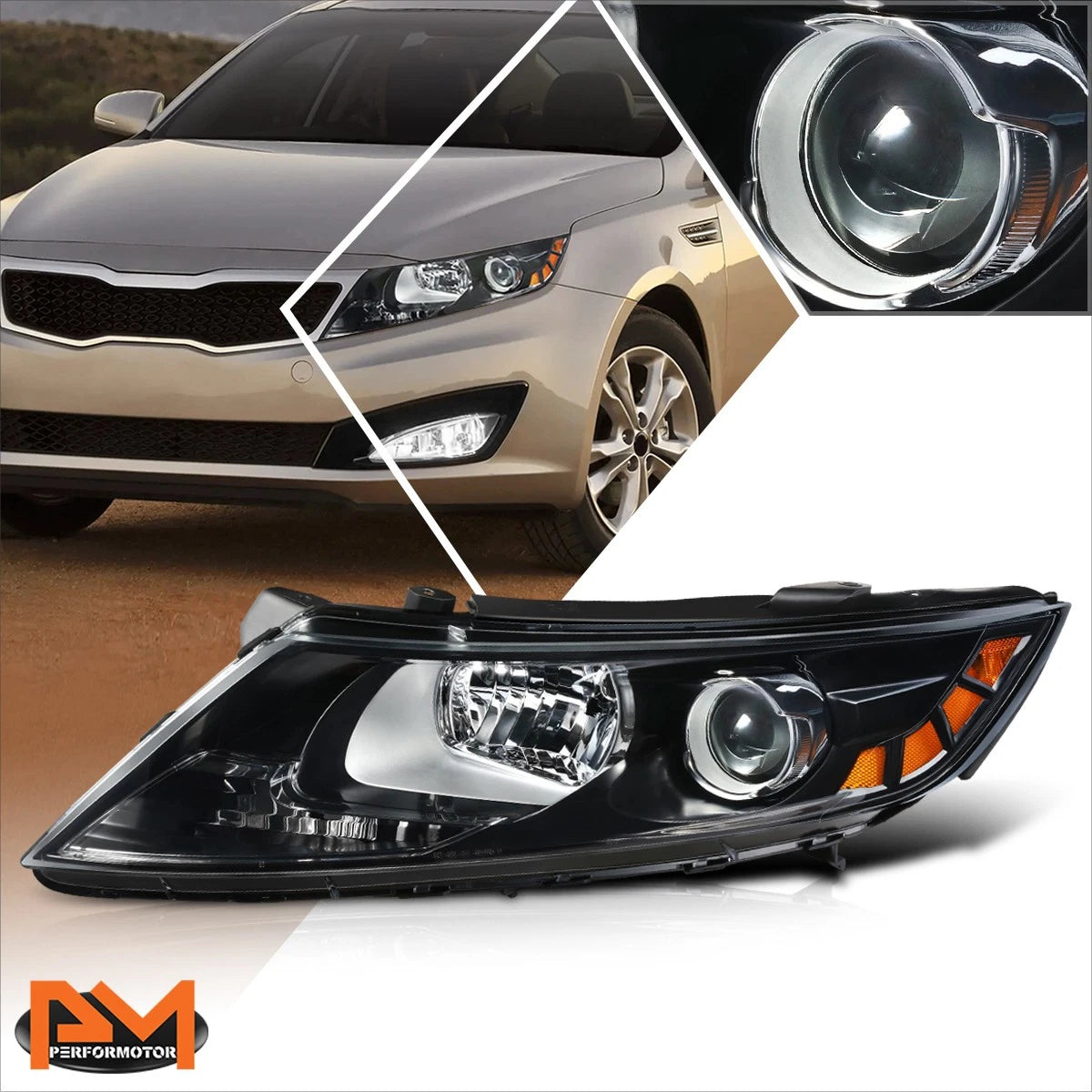 LED DRL Headlights for Silverado 1500 2500 3500 (2003–2006) Black/Amber