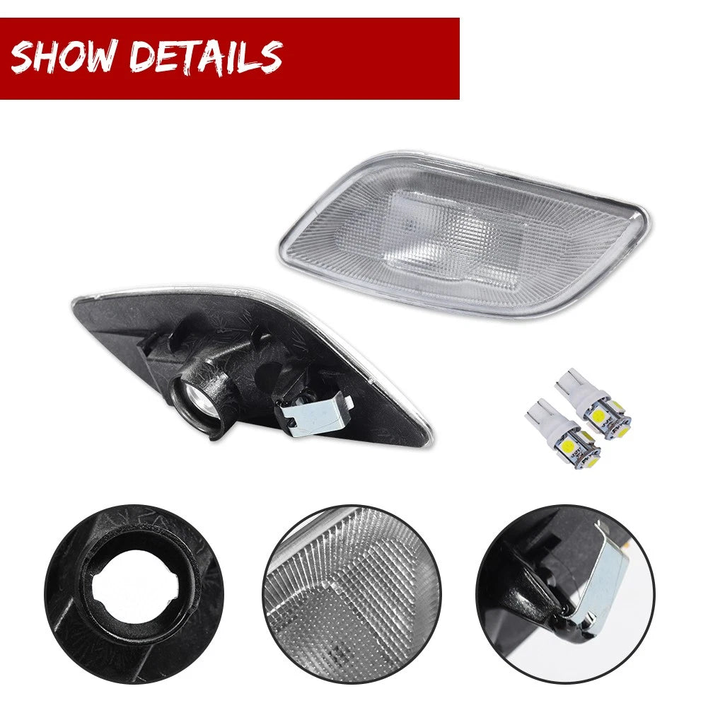 Side Marker Light Housings with White LED Bulbs for Subaru Impreza (2002–2003)