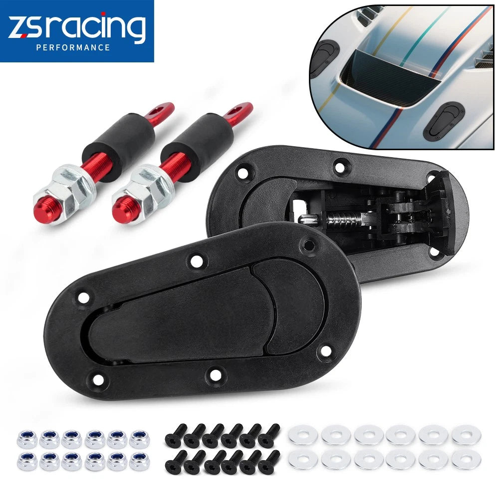 Flush Mount Quick Release Hood Latch Pin Kit for Universal Racing Car