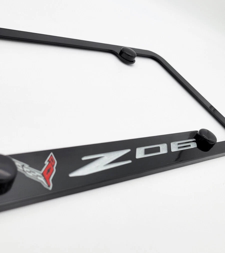 License Plate Frame Front Mount with Chevy C8 Corvette Logo for Corvette C8 Z06 (2020–2024)