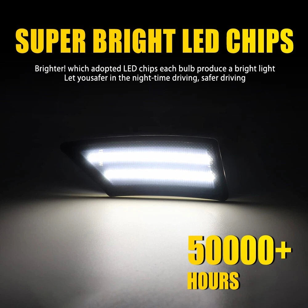 White LED Front Fender Side Marker Lights for Ford Ranger (2019-2022)