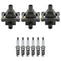 Set of 3 Ignition Coils & 6 Platinum Spark Plugs for Mercedes W124 300E (1986–1995)