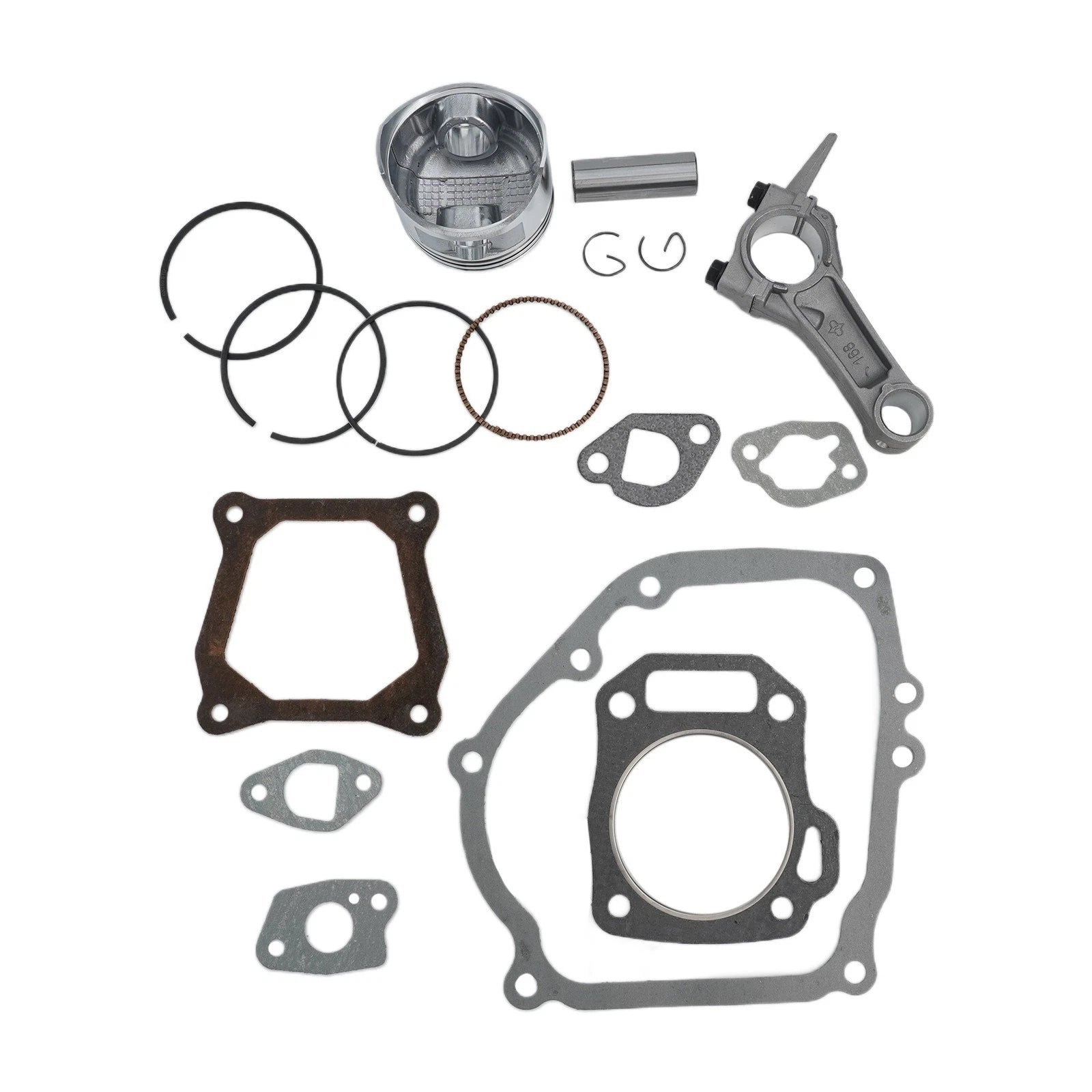 Piston Kit with Connecting Rod, Pin, Ring & Gasket Set for GX200 (2000–2023)